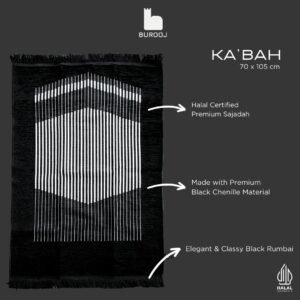 Sajadah Premium Motif Ka’bah-Reguler Size-Black