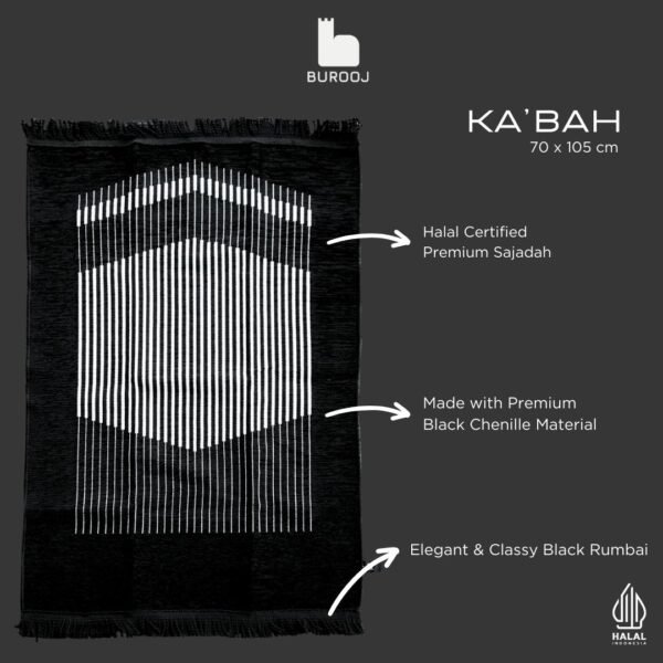 Sajadah Premium Motif Ka’bah-Reguler Size-Black
