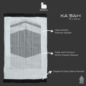 Sajadah Premium Motif Ka’bah-Reguler Size-White
